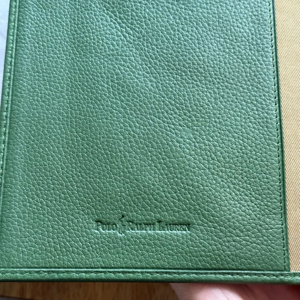 Polo Ralph Lauren Leather‎ Green Case For Ipad Or Tablet Media Case Embossed NWT